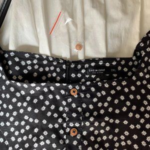 SHEIN Curve Black Dress with Daisy Pattern